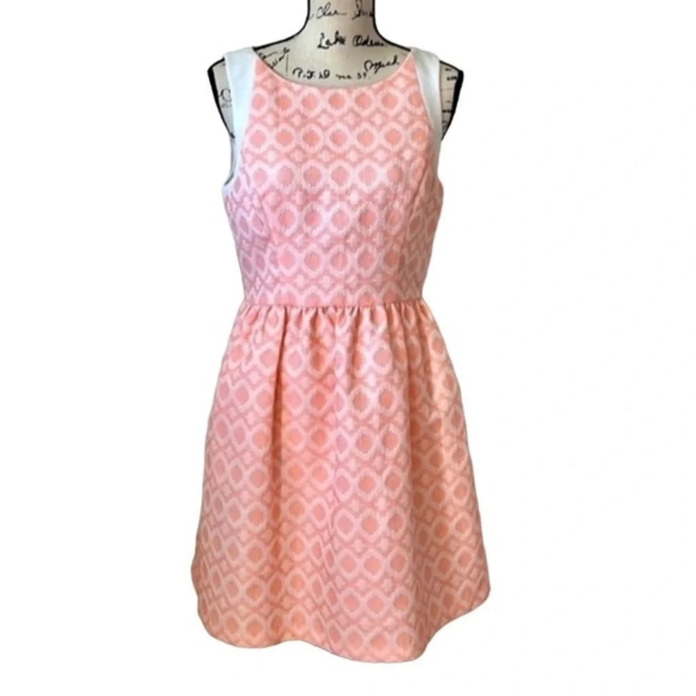 Jessica Simpson Sherbet Orange Jacquard dress 10 - Picture 1 of 9